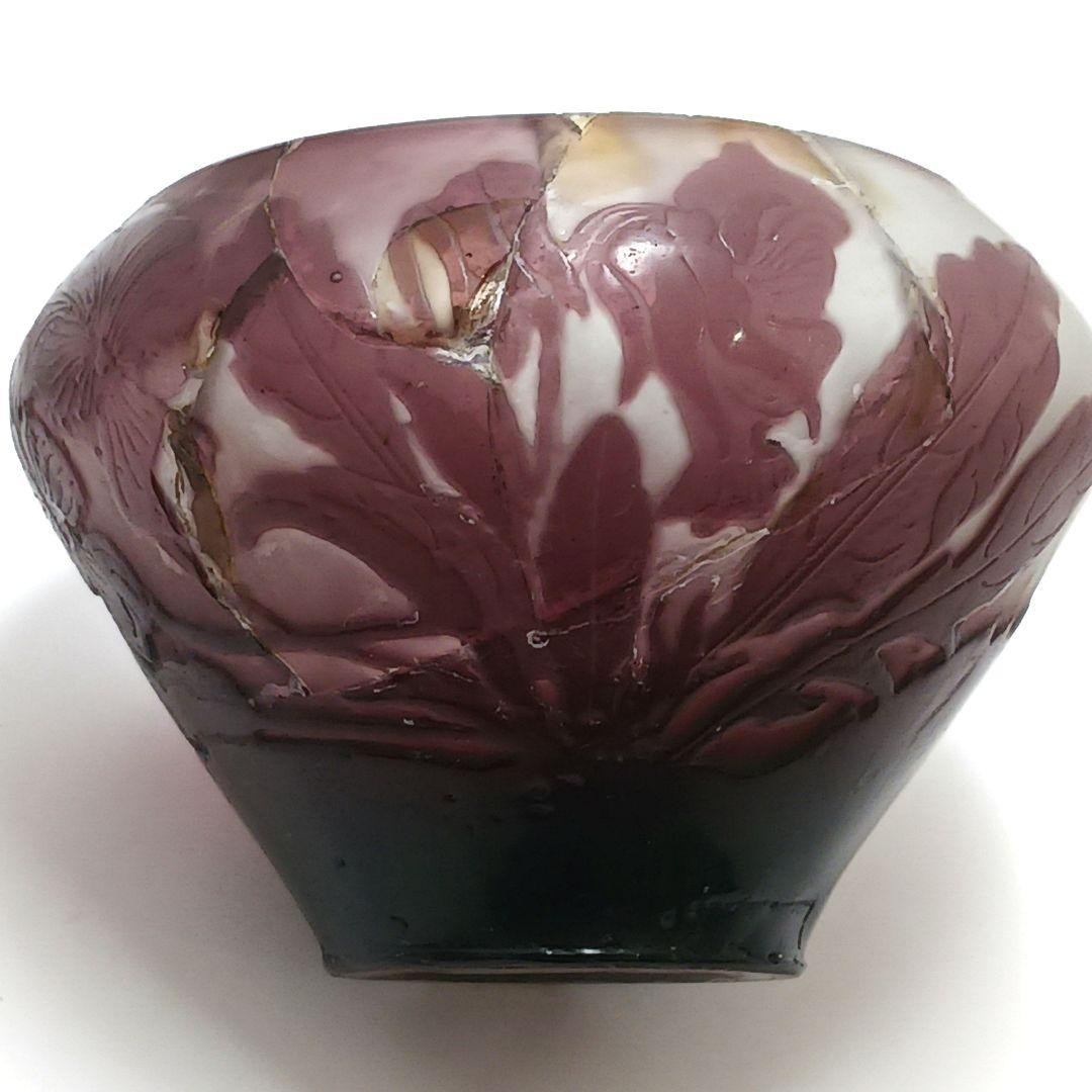 S189-1 エミールガレ カメオ彫り 小壷 花瓶 難あり　HHH