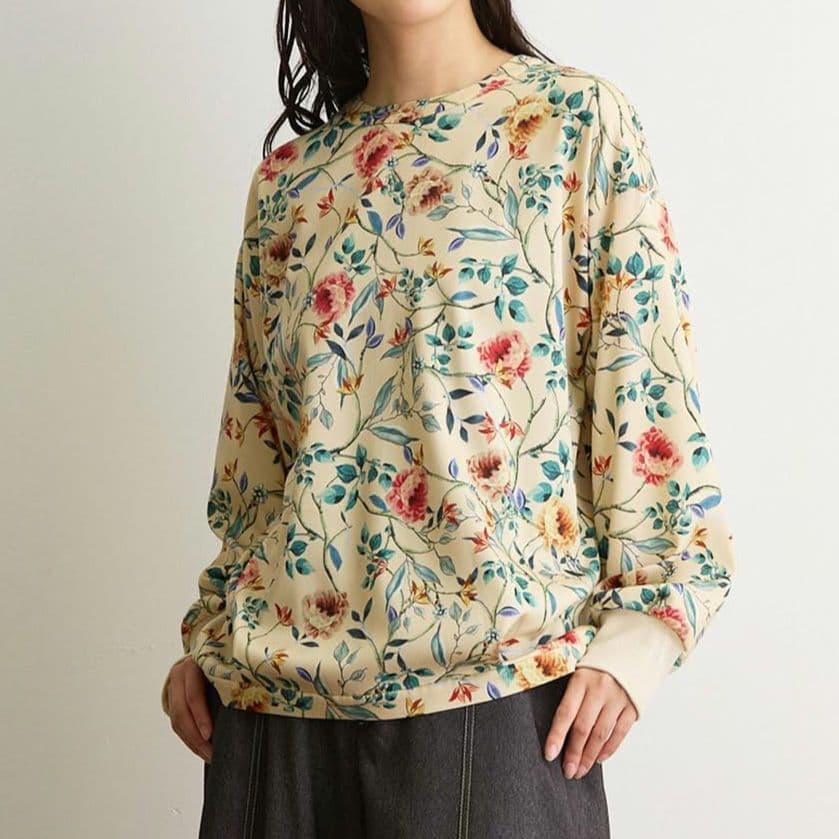 ロイスクレヨン ピオニーフラワー ブラウス プルオーバー 花柄 &ellecy