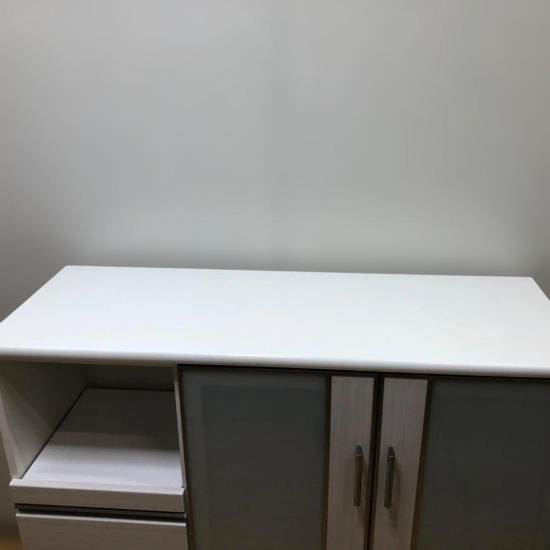 送料無料 ニトリ ポスティア 135 WH カウンター 食器棚 88252-2-