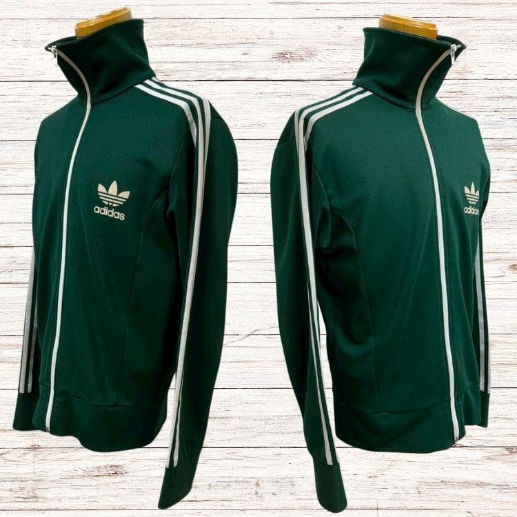 adidas アディダス トラックジャケット 緑 ジップアップ ジャージ L