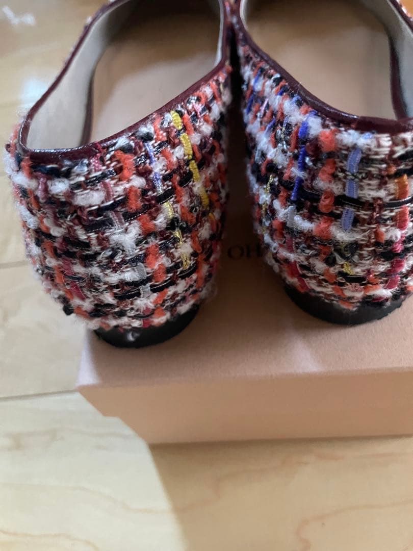 値下げ　OHGA ビジュー付きツィートパンプス23.5