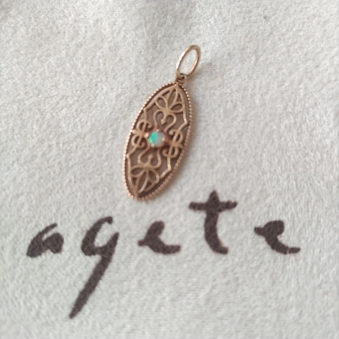 アガット チャーム オパール 透かし ペンダントトップ