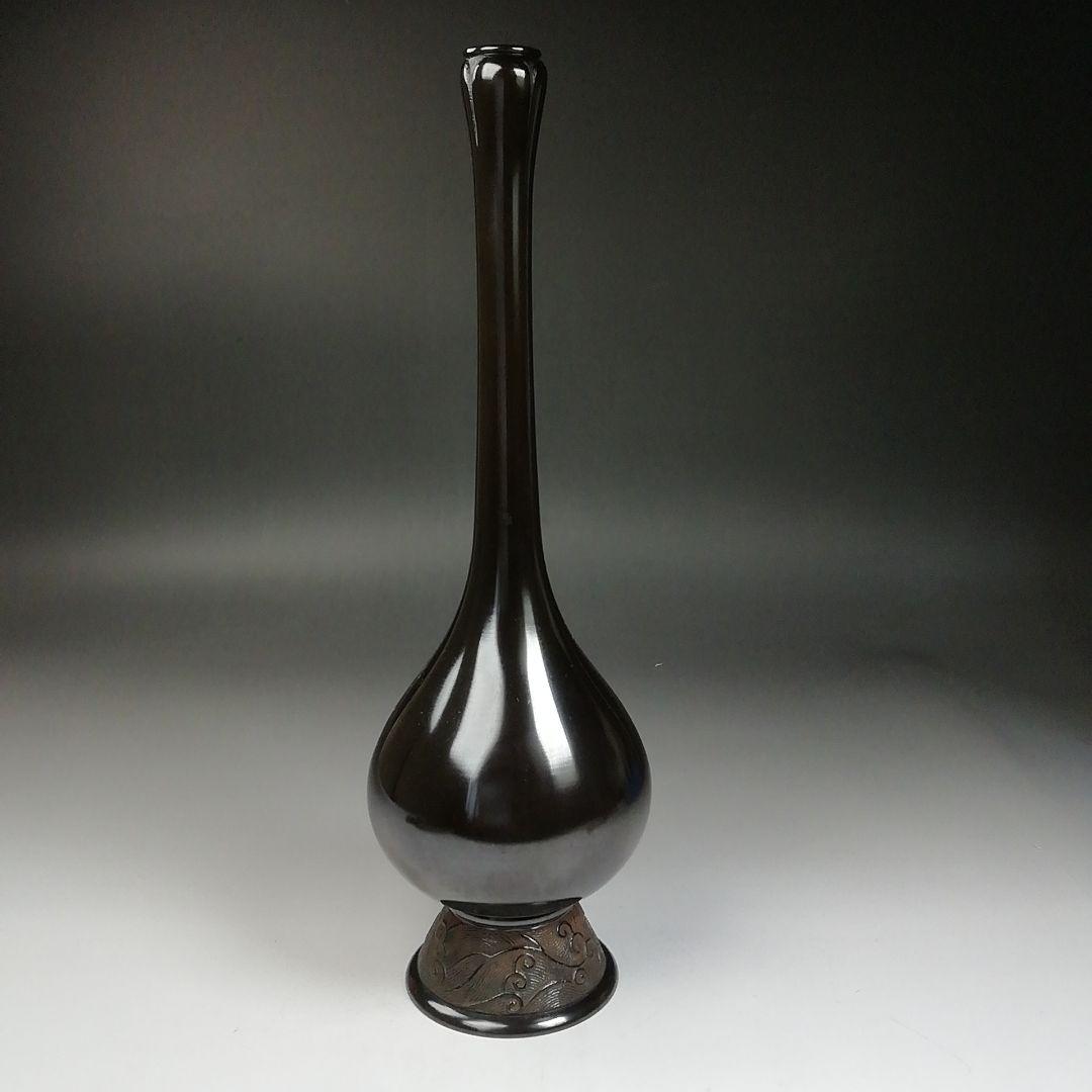 Ｔ９８７　花入　『大名物写　鶴一声　花入』『鋳物師　金森彦兵衛 造』　共箱　花器