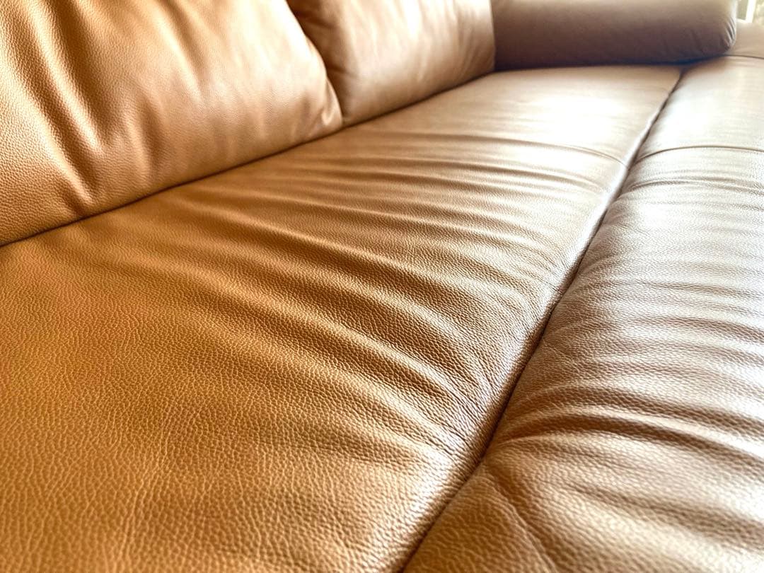 3人掛けソファ・キャメル・レザー