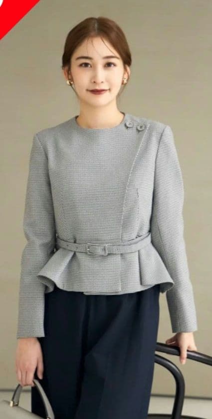 アウディーレ　Noona peplum jacket　Houndstooth