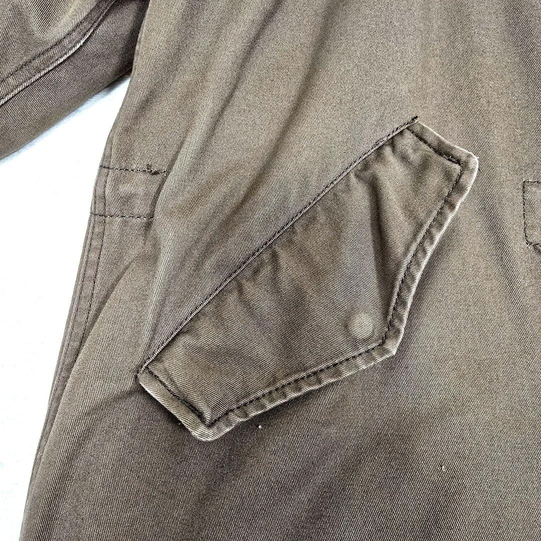 アダムエロペ モッズコート フード ボアライナー付 ロングコート ブラウン L