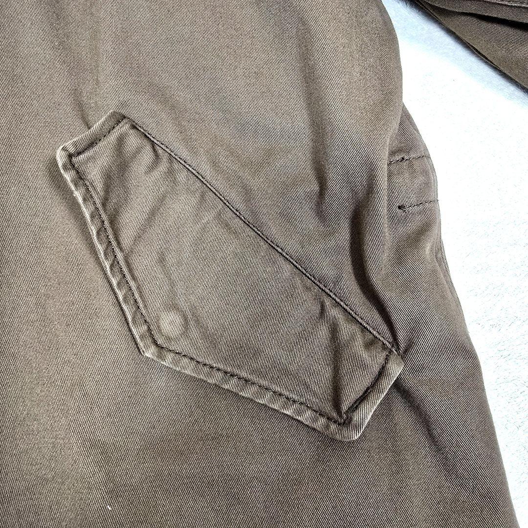 アダムエロペ モッズコート フード ボアライナー付 ロングコート ブラウン L