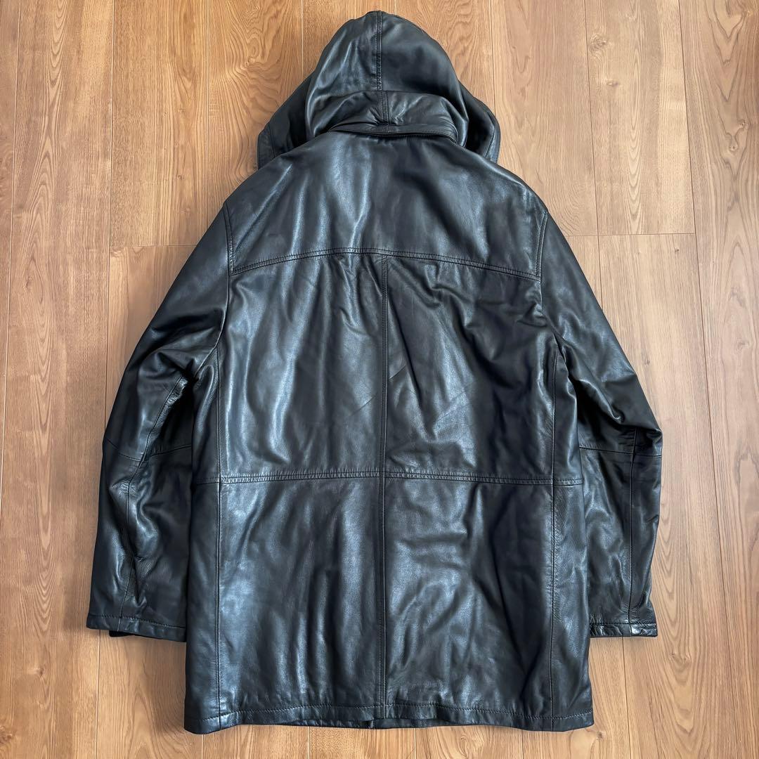 美品 BURBERRY LONDON イタリア製 レザー ダッフルコー