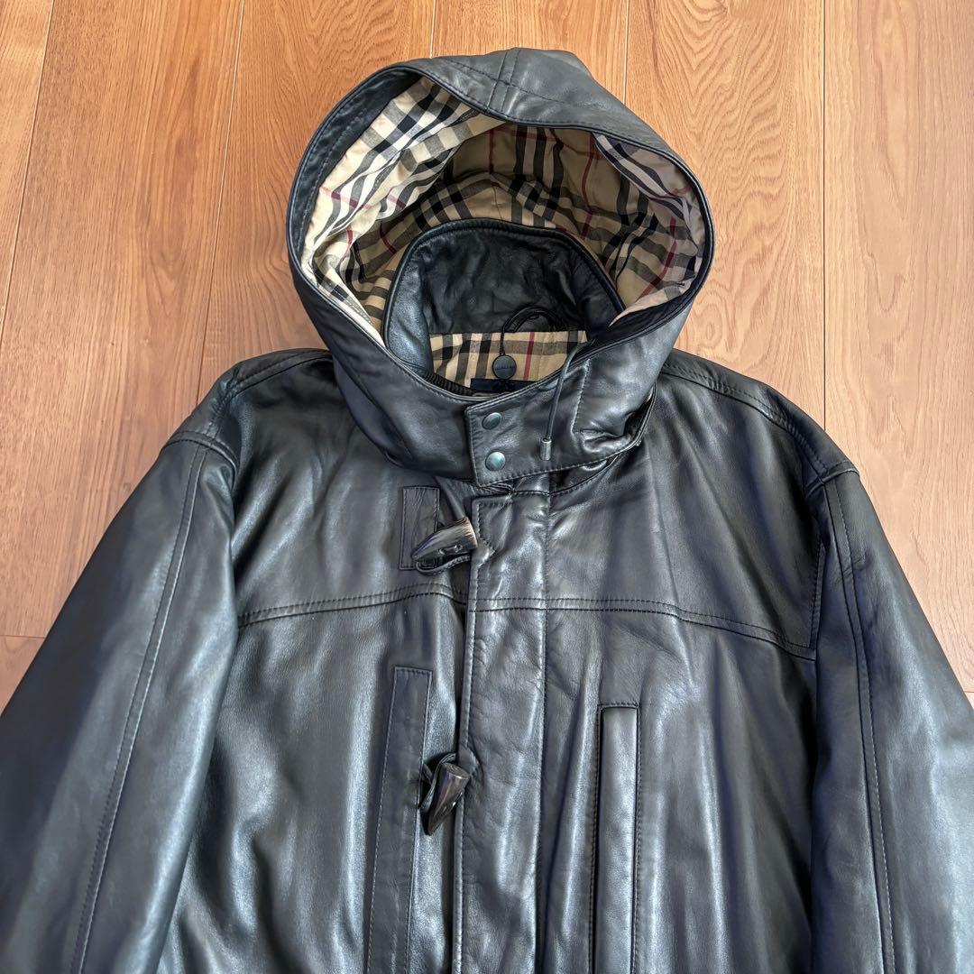 美品 BURBERRY LONDON イタリア製 レザー ダッフルコー