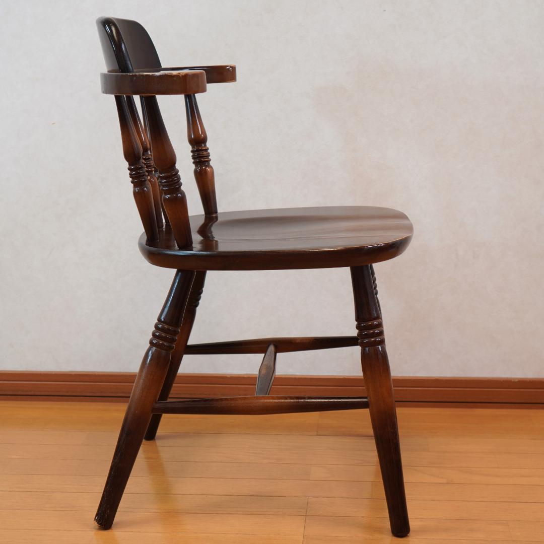 飛騨産業 キツツキマーク ウィンザーチェア アームチェア 木製 アンティーク 3