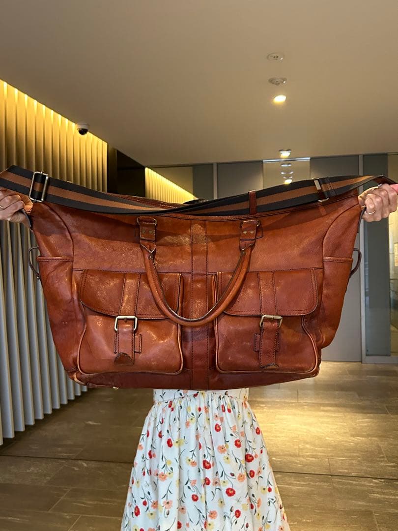 Banana Republic ￼ブラウンレザーダッフルバッグ