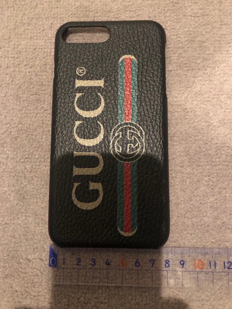 GUCCI ブラックレザー調 iPhoneケース
