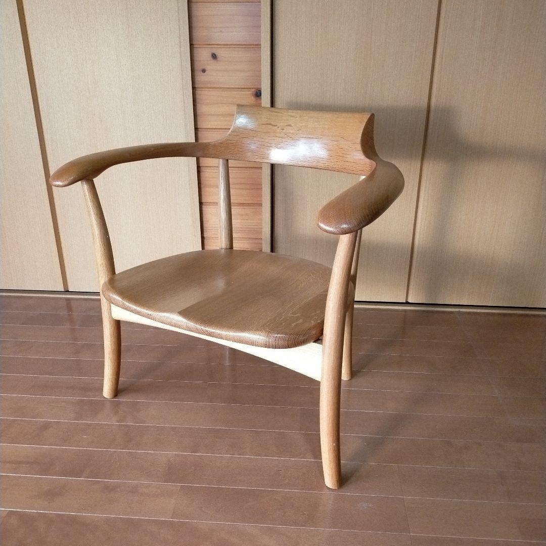 訳あり品　飛騨産業　キツツキ　クレセント　アームチェア