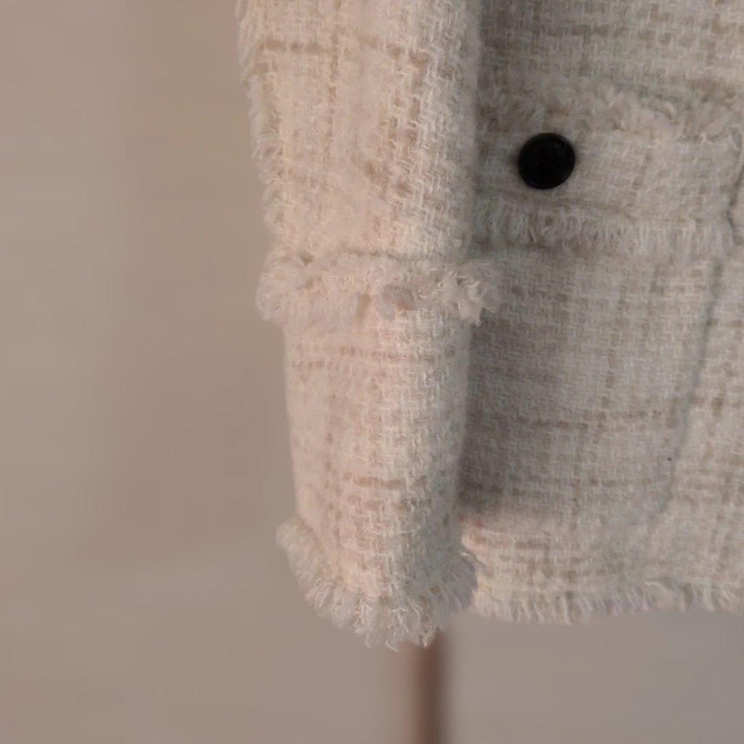 クラネ　ノーカラーツィードジャケット