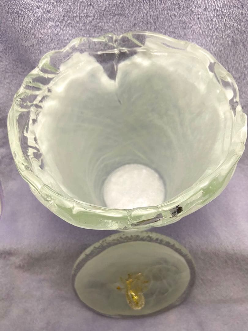 茶道具 水差し ガラス 白 金箔【匿名配送】