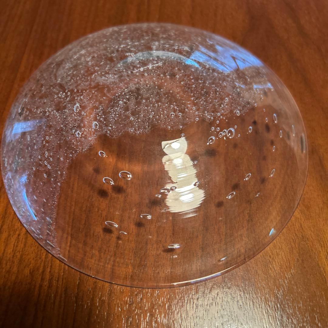 新品◆03荒川尚也　ガラス中皿５枚セット　晴耕社ガラス工房　泡ガラスプレート