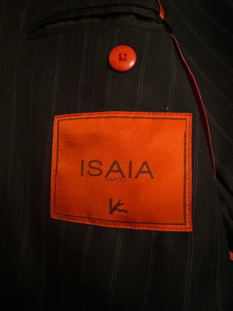 イザイア⭐️現行‼️未使用級‼️42⭐️ネイビーストライプ⭐️セットアップ‼️定価40万