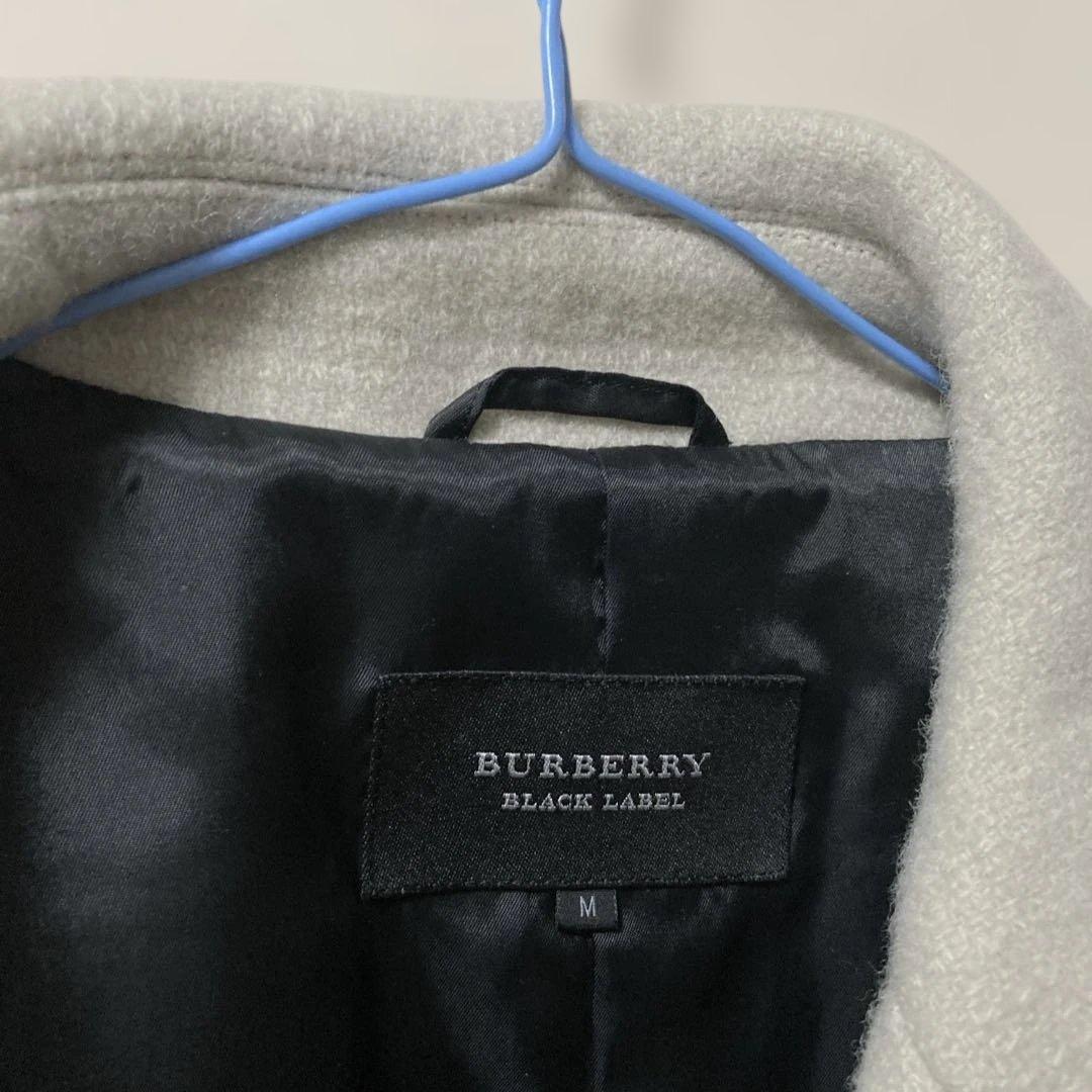 超美品 バーバリーブラック ピーコート ウールコート