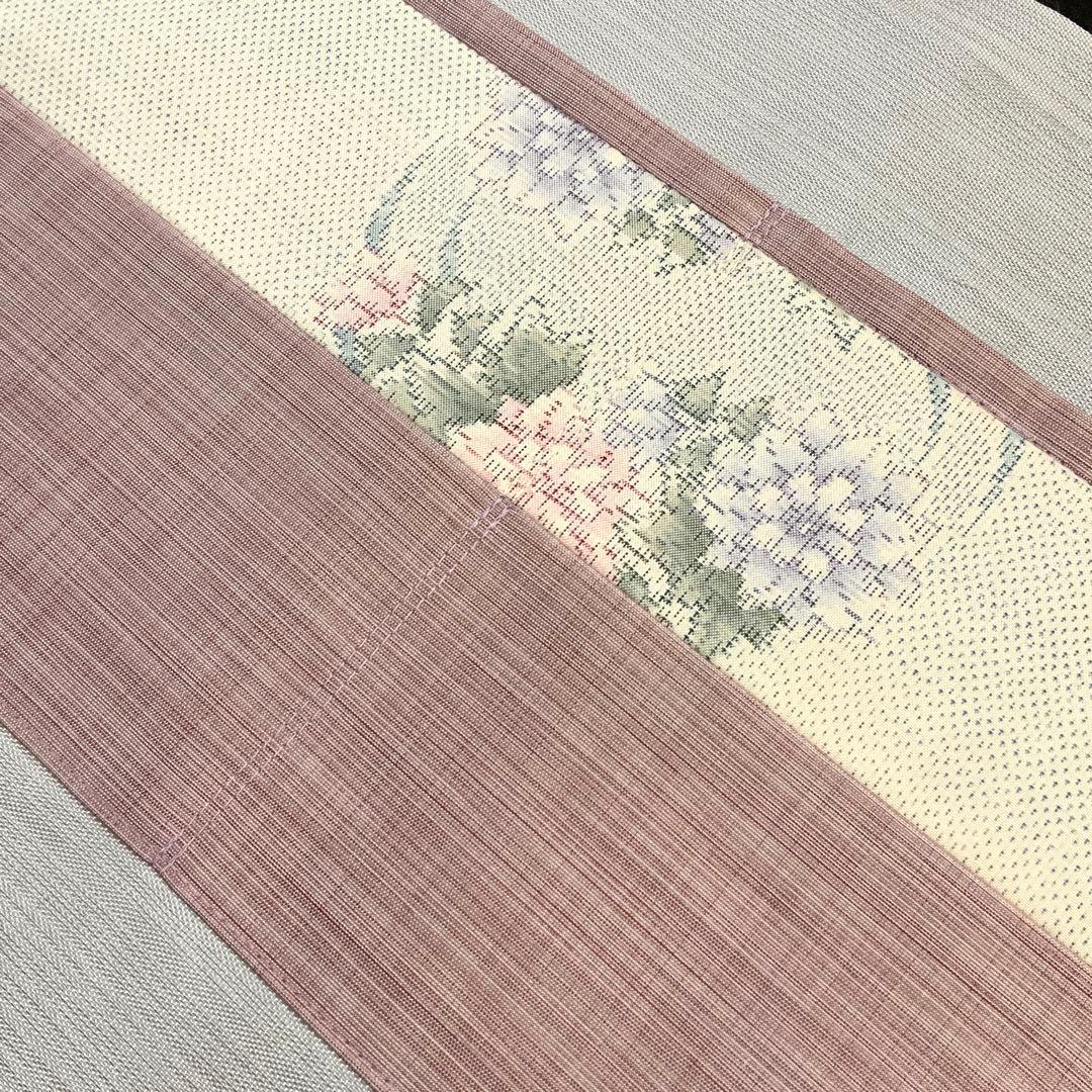 大島紬　霞に浮かぶ牡丹花丸文　リメイク　バンブーハンドルバッグ　浅型マチ広め