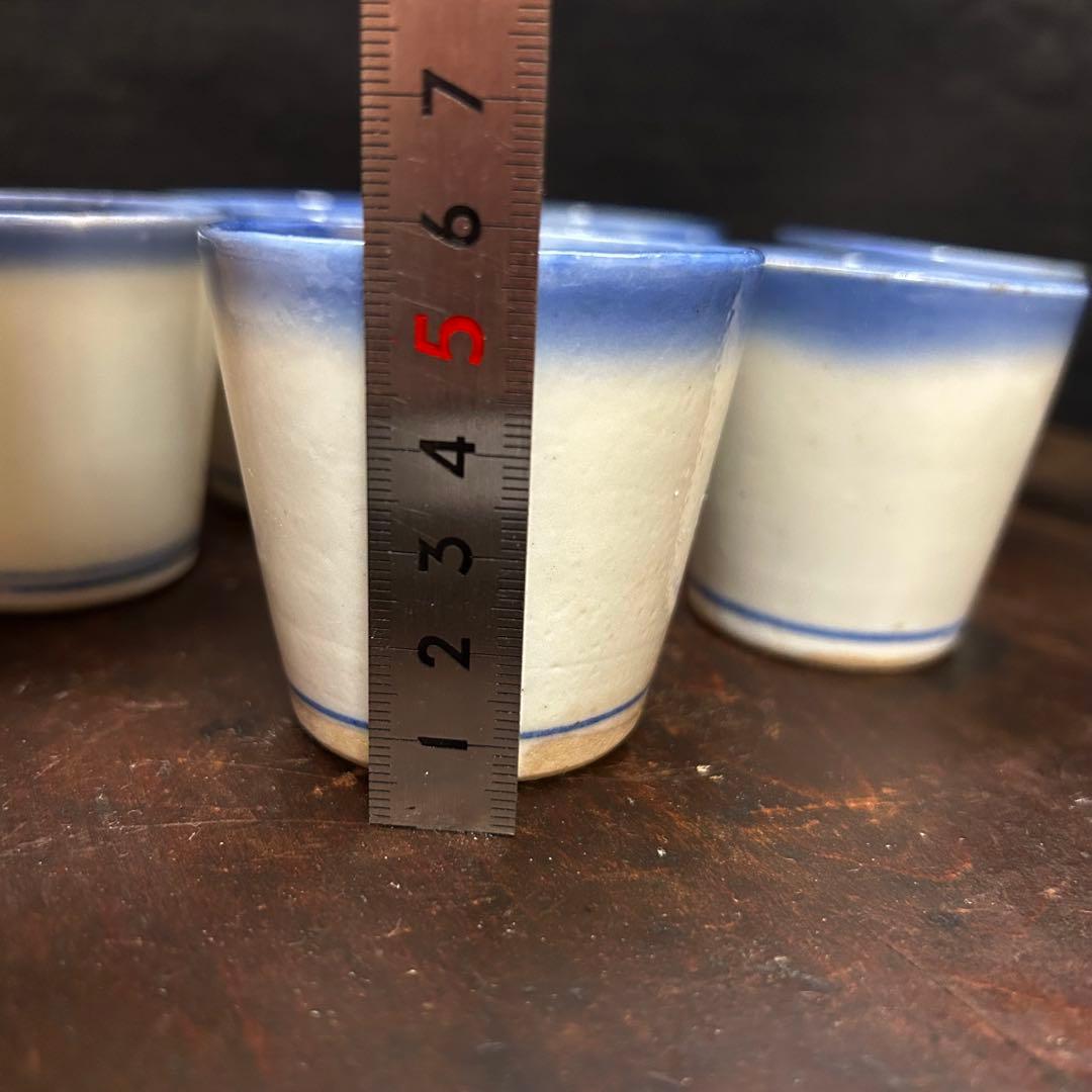 珍品　古伊万里　藍暈し蕎麦猪口　六客揃　無傷あり　本物保証