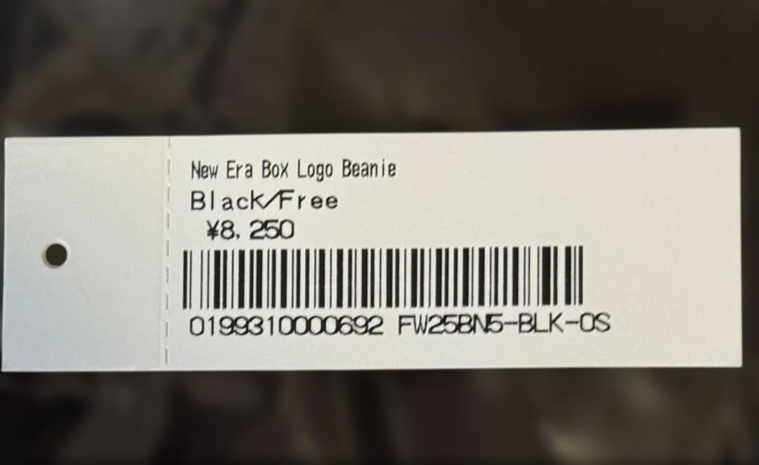 新品 supreme x newera logo beanie black