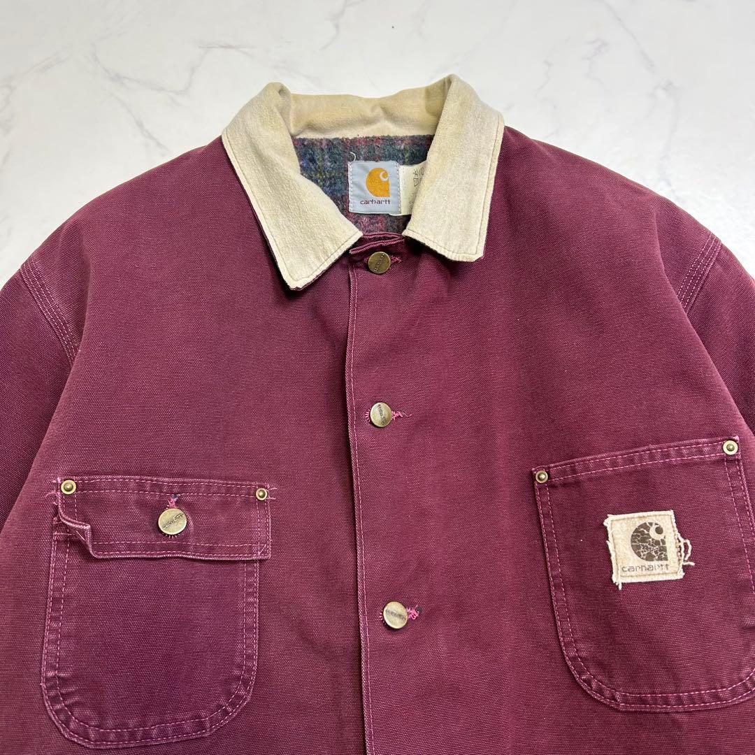 【希少色】美品 星タグ カーハート ミシガンチョアコート バーガンディ L