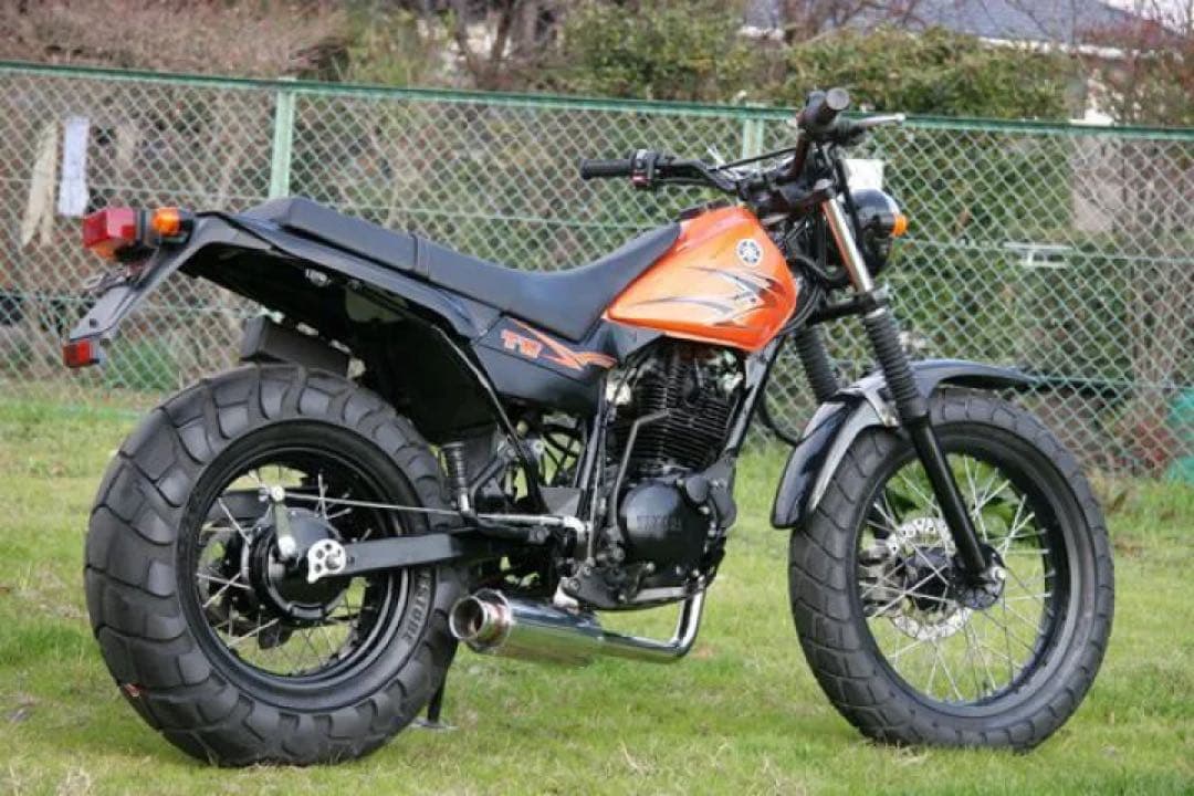 専用HMS ヤマハTW200 100φ砲弾マフラー SUS Type2