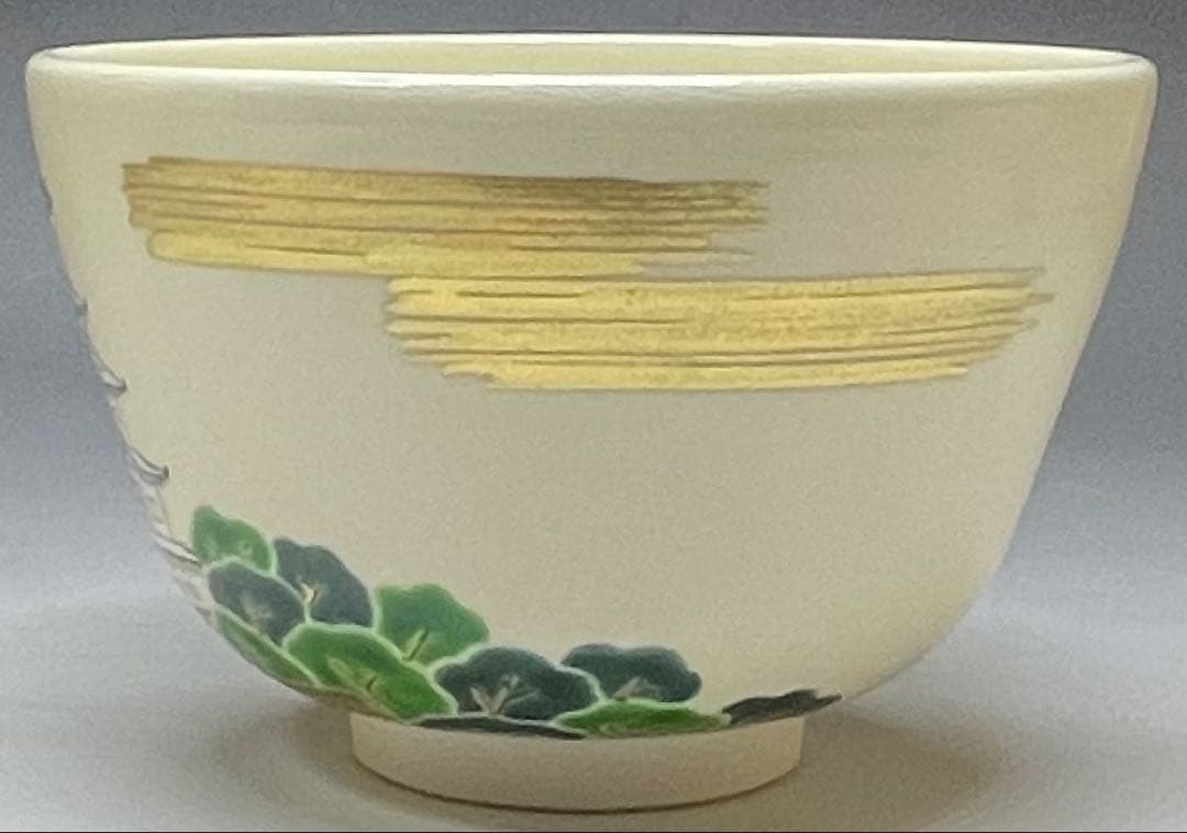 脇田雄峰　色絵　姫路城ノ画　平成大修理　茶碗　四方桟共箱　共布　栞　eb9151