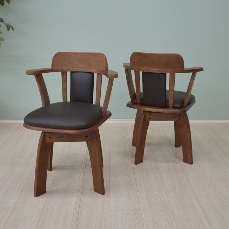 TR DC SC　4脚　アームチェア　回転式　ブラウン＊ブラック