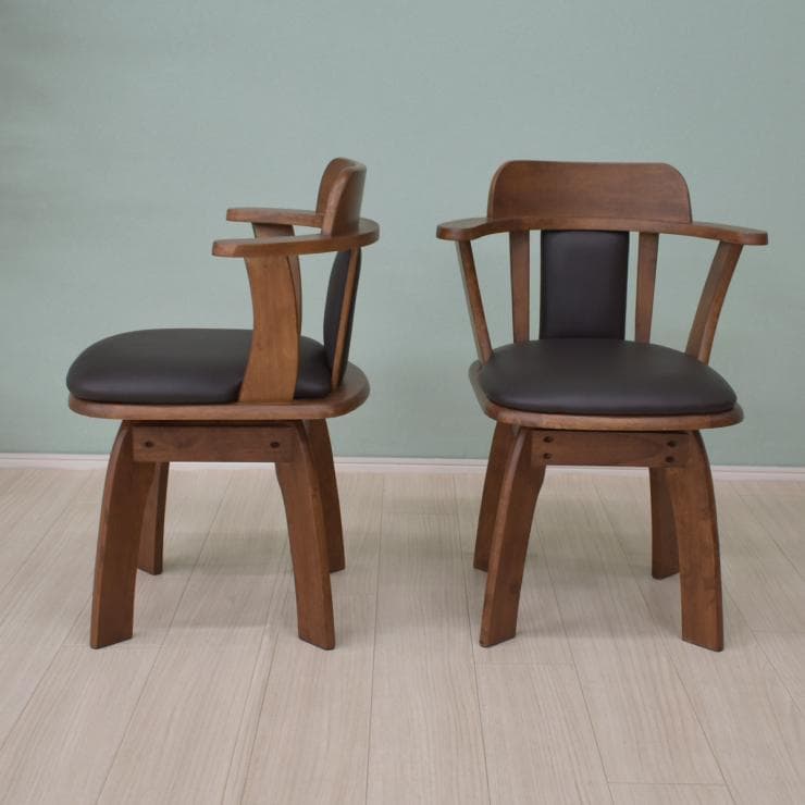 TR DC SC　4脚　アームチェア　回転式　ブラウン＊ブラック