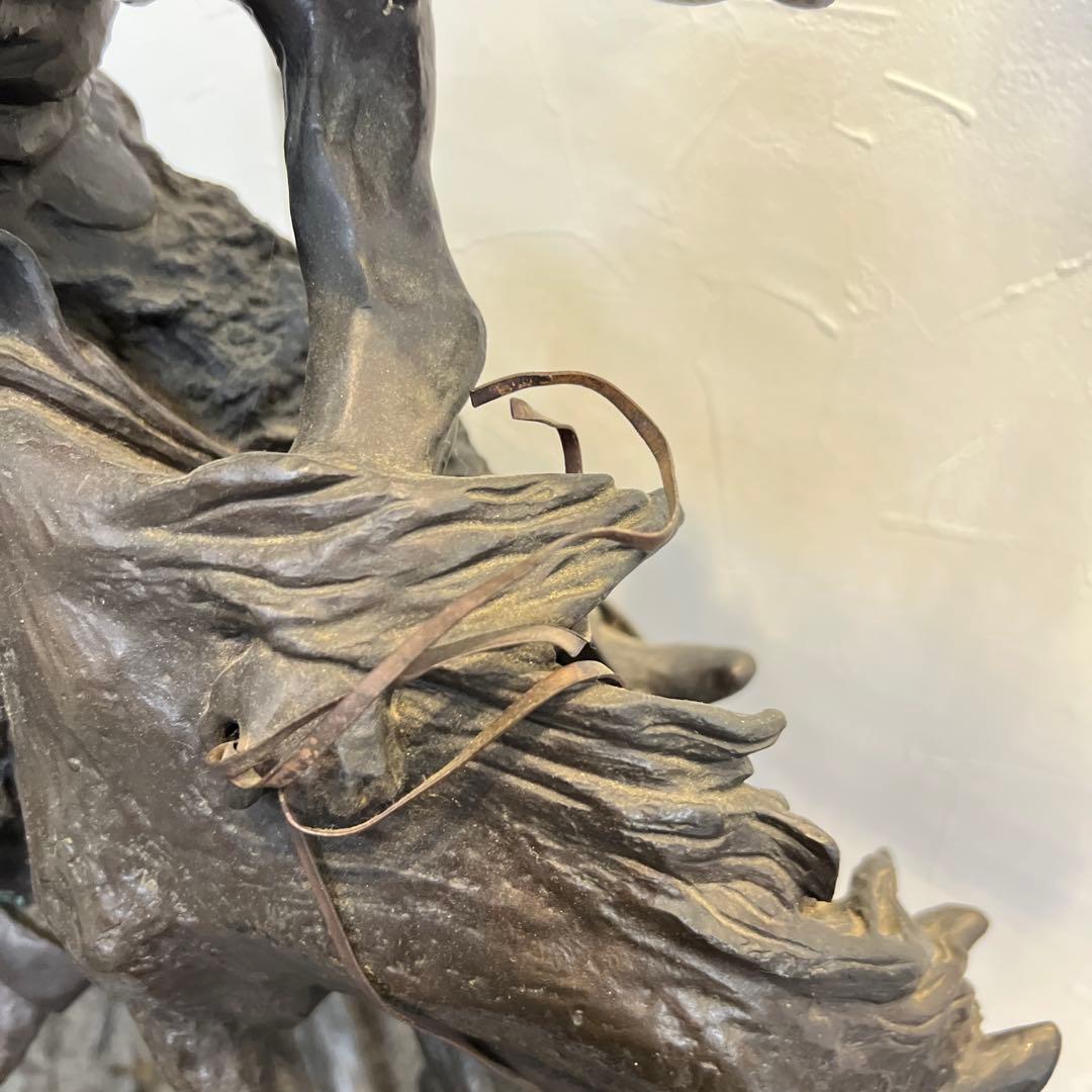 フランス　在銘　ブロンズ　ロデオ　32.2kg 高さ59㎝東な8-0106☆1F