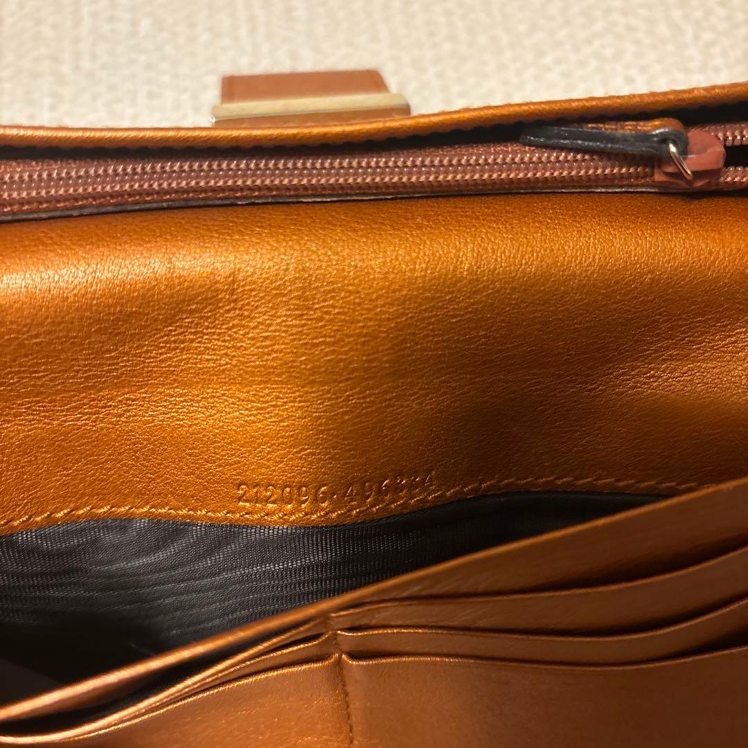 【美品】GUCCI グッチ GG柄 GGキャンバス×レザー 二つ折り 長財布