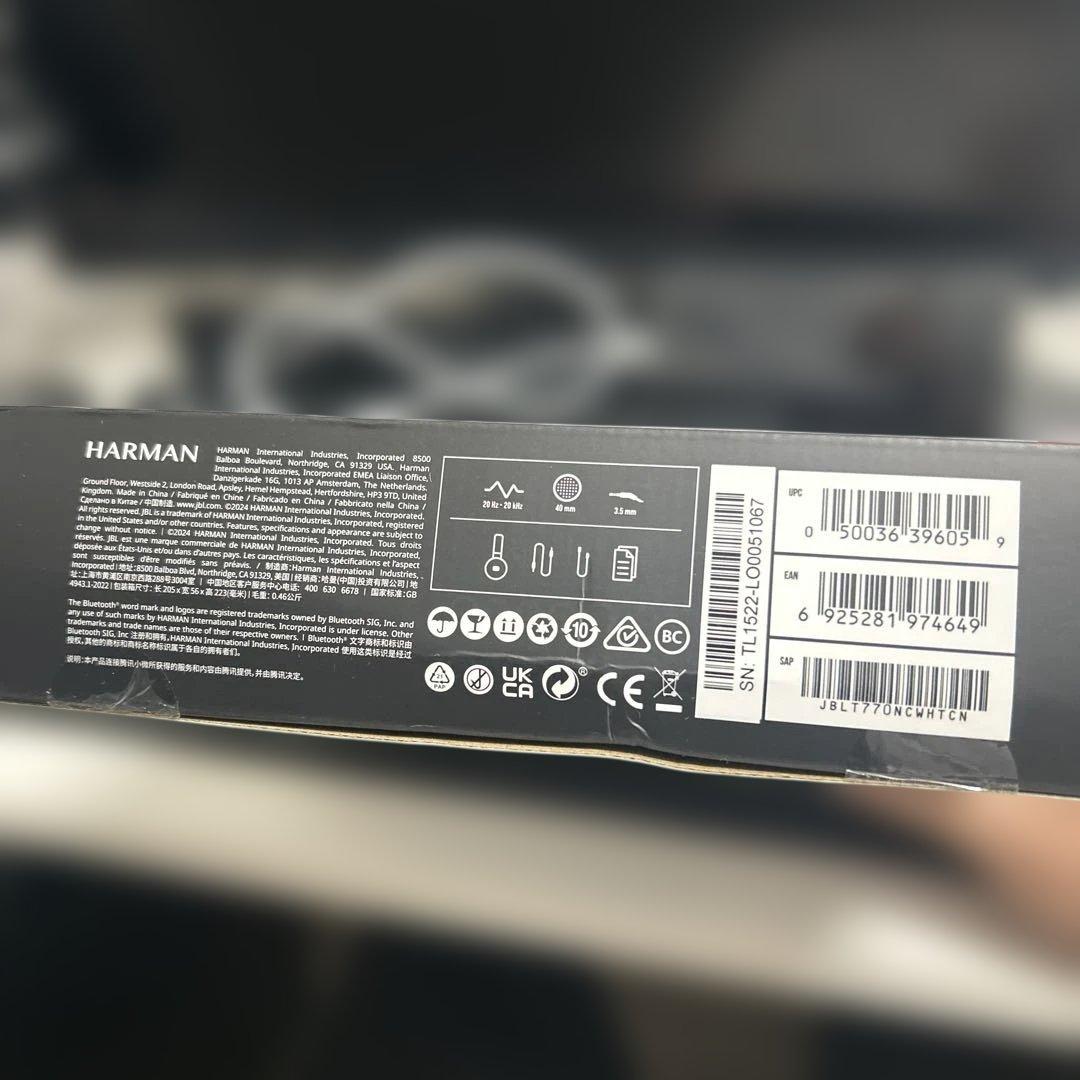 JBL TUNE 770 NC ワイヤレスヘッドホン ホワイト