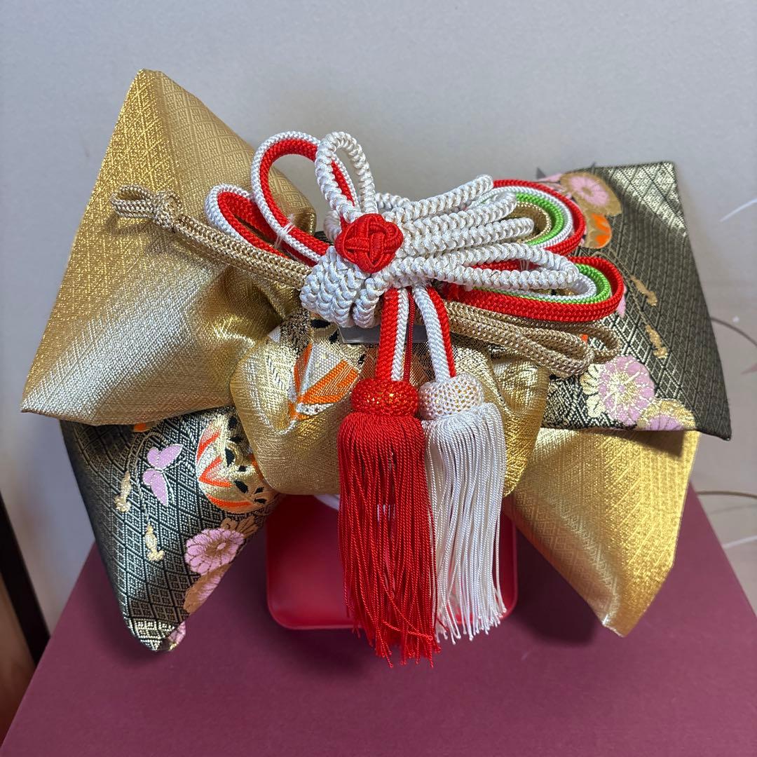 【美品】七五三用金色×ブラック　帯小物セット