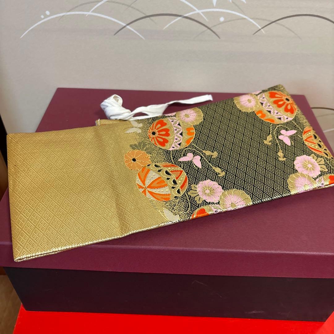 【美品】七五三用金色×ブラック　帯小物セット