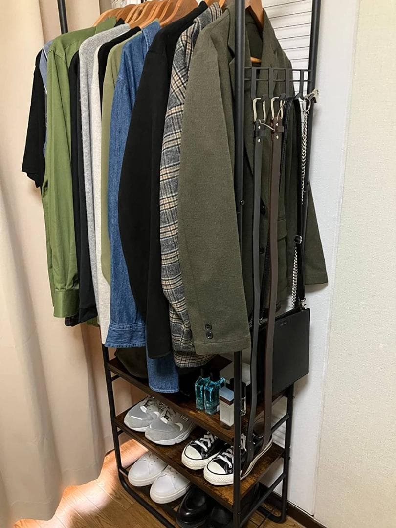 スリムデザイン ハンガーラック 頑丈 組み立て簡単