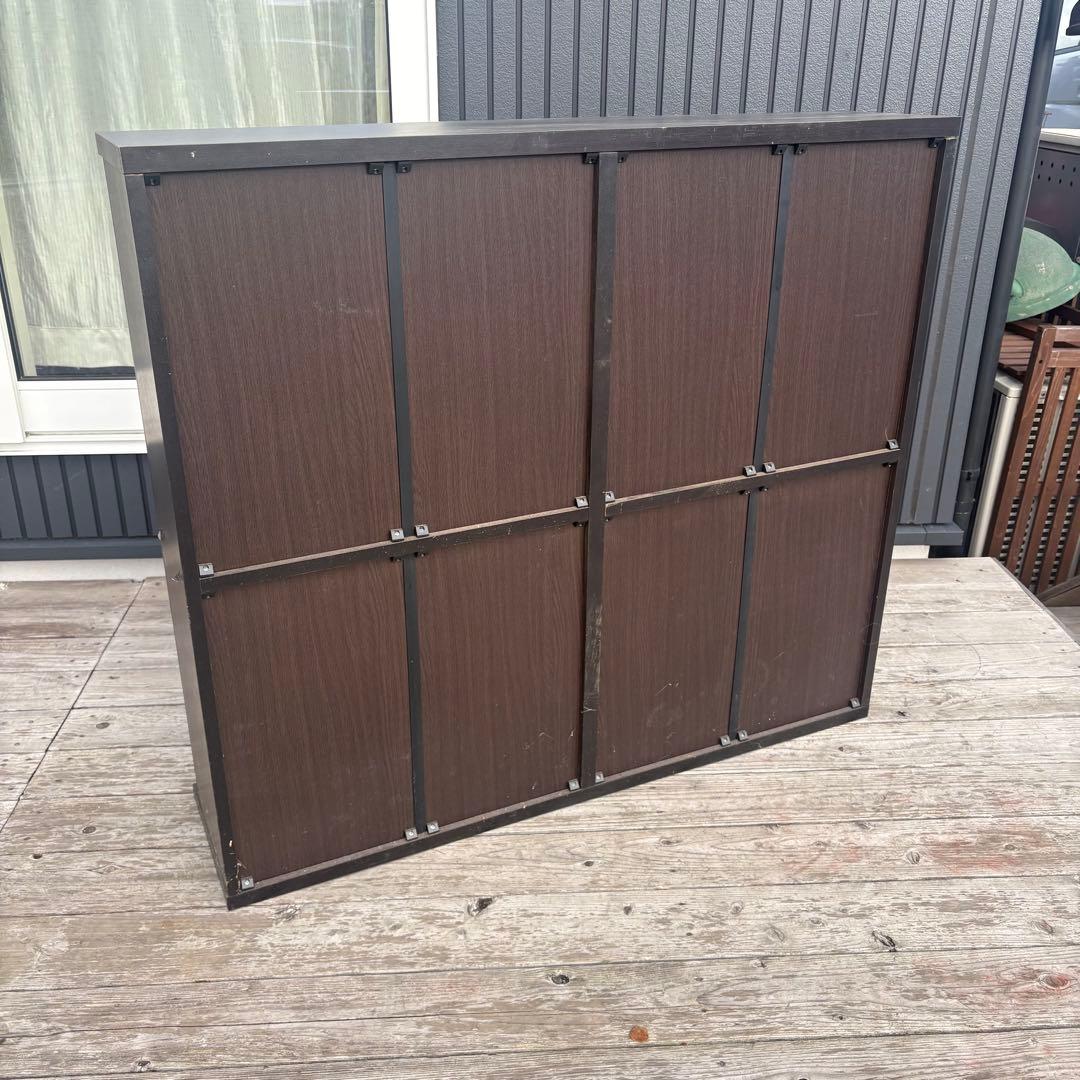 北欧レトロ 4段 スライド扉 木製ブックシェルフ 木製ラック 本棚 飾り棚