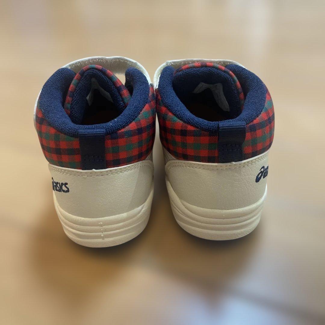 fh00_15　familiar×asics 赤チェック　15センチ