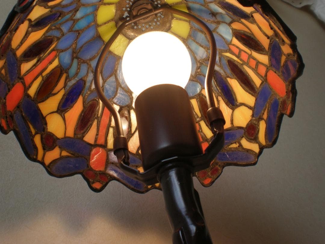 小型ステンドグラス ランプ　トンボ ドラゴンフライ