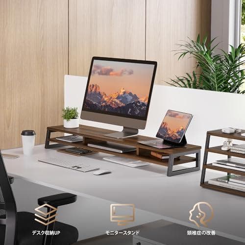 Fenge モニター台 卓上 デスクシェルフ モニタースタンド パソコン台 2m