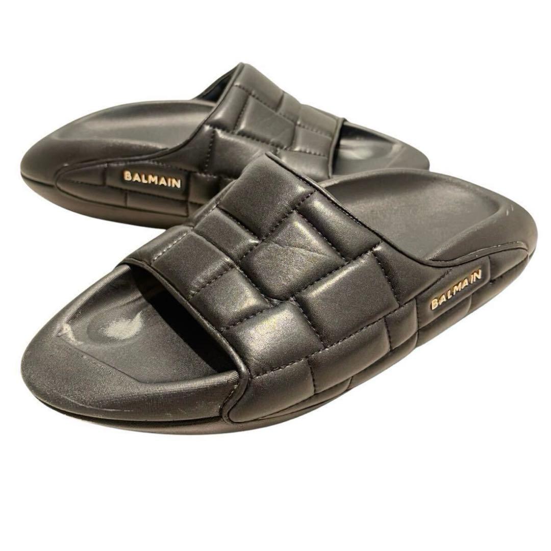 BALMAIN B-ITquilted slidessandals 登坂広臣着用