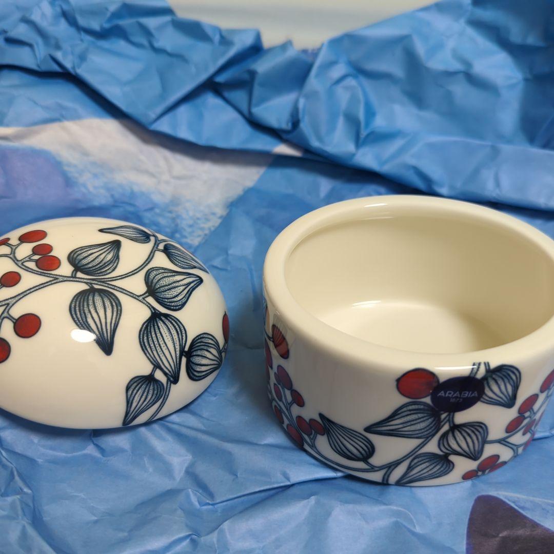 アラビア ルノ フロストベリー 蓋付きジャー コースター付き