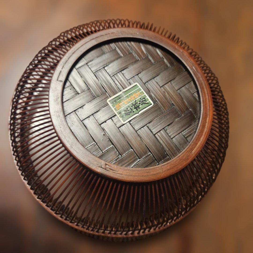 駿河　然林房　竹千筋細工　菓子器