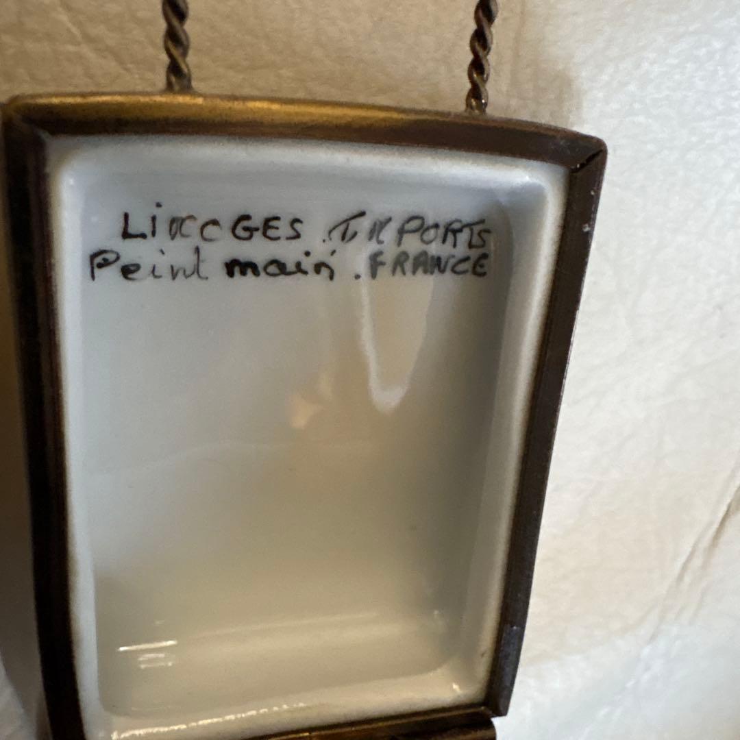 レア　リモージュ製big brown bag フランス製　アンティーク