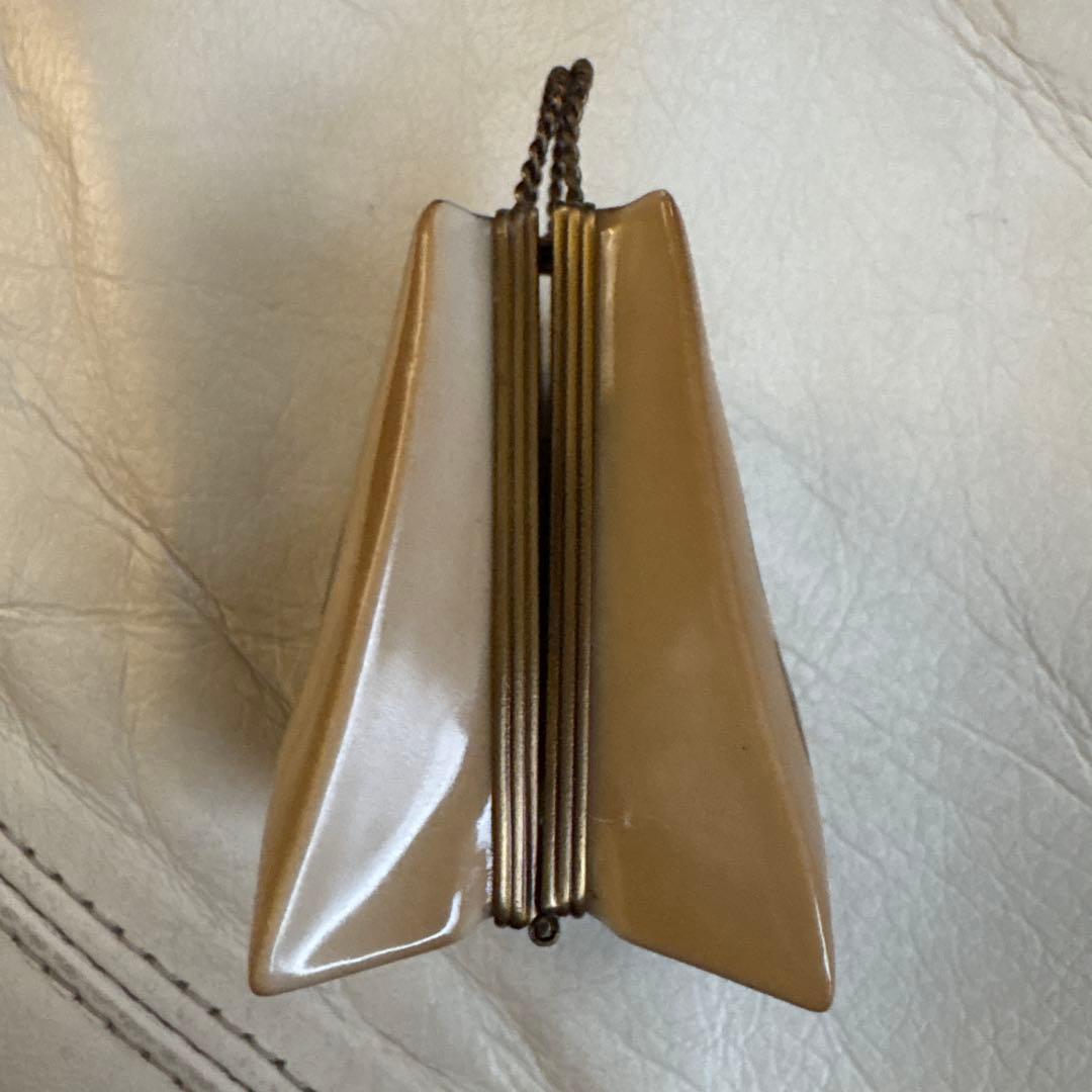 レア　リモージュ製big brown bag フランス製　アンティーク