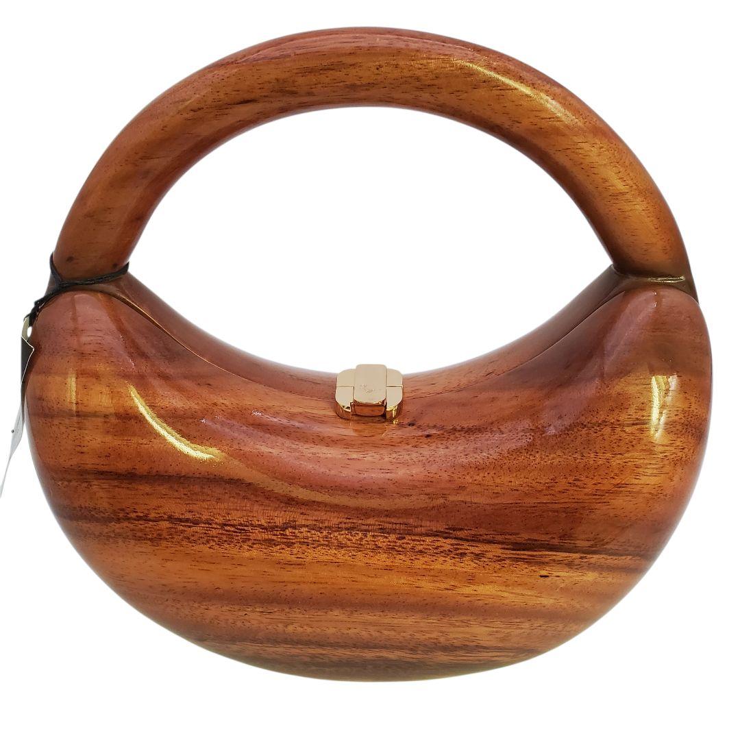 極美品 ティミーウッズ 木製 ハンドバッグ アカシア 天然木 希少 レア