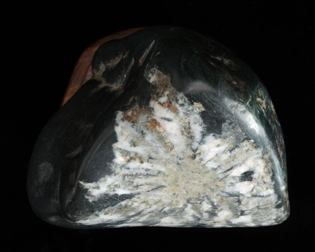 天然菊花石 鑑賞石 1883g 台座付 水石 盆石 天然石 原石 盆栽 盆景