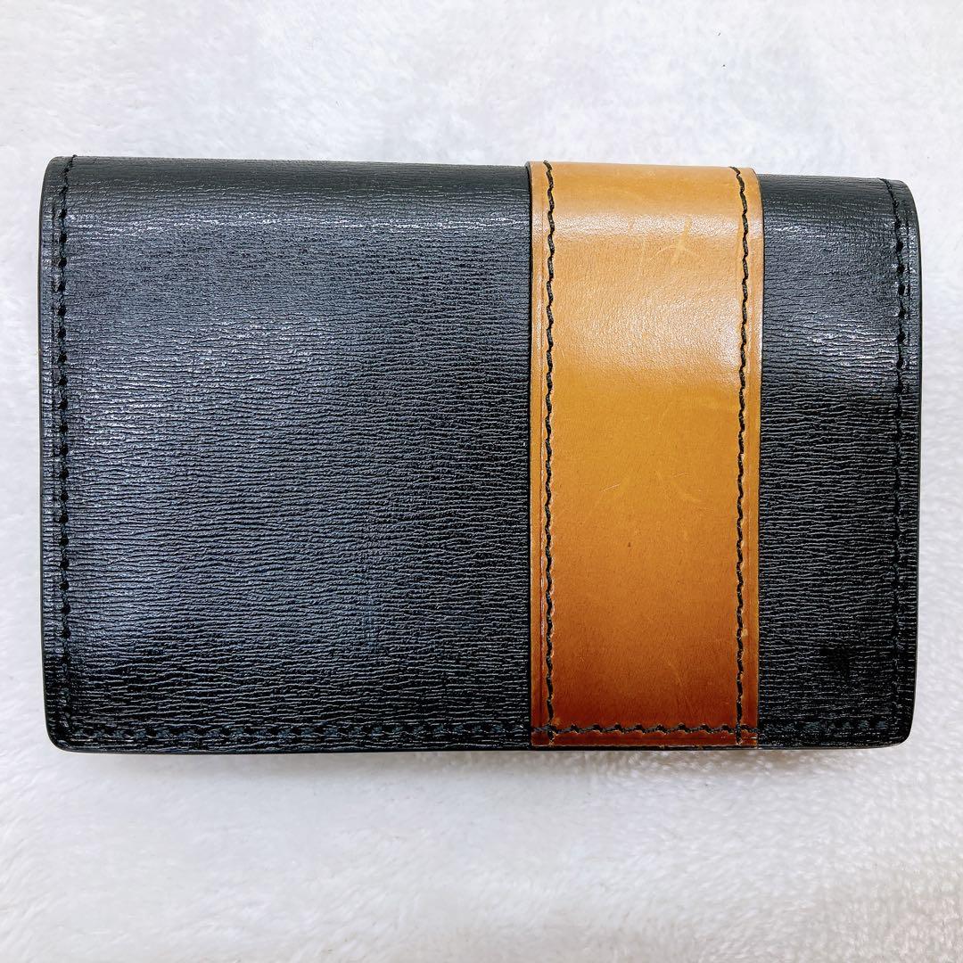 ✨美品✨yuhaku ユハク カードケース 名刺入れ　オレンジ　レザー　ブラック