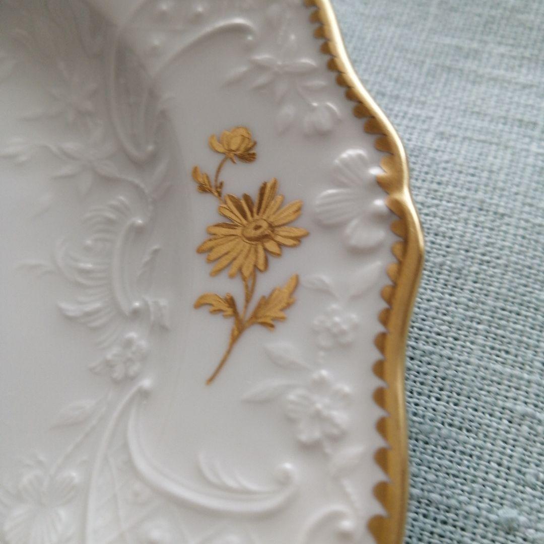 マイセン　金色の花 18.5cmプレート6枚セット