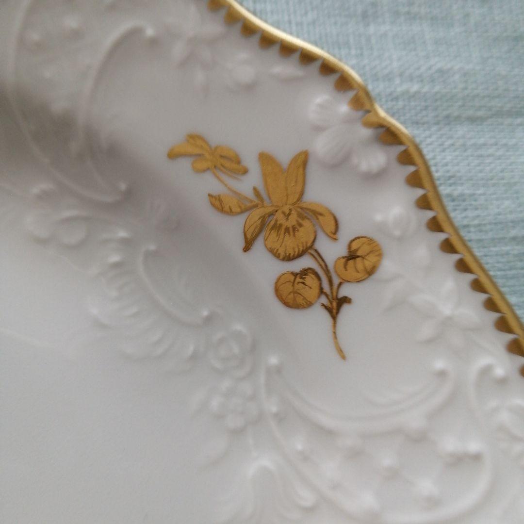 マイセン　金色の花 18.5cmプレート6枚セット